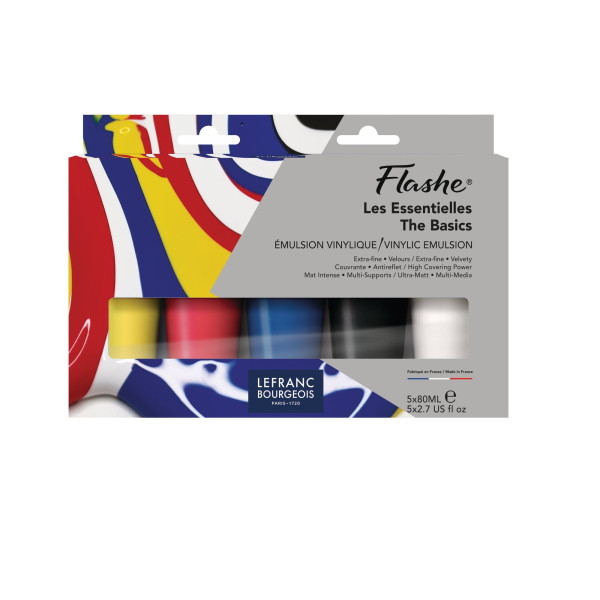 photo - Peinture vinylique - Extra-fine - Coffret 5 couleurs - Tubes 80ml - Lefranc Bourgeois