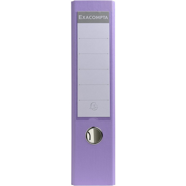 Classeur à levier dos 80mm lilas Exacompta | Artmania