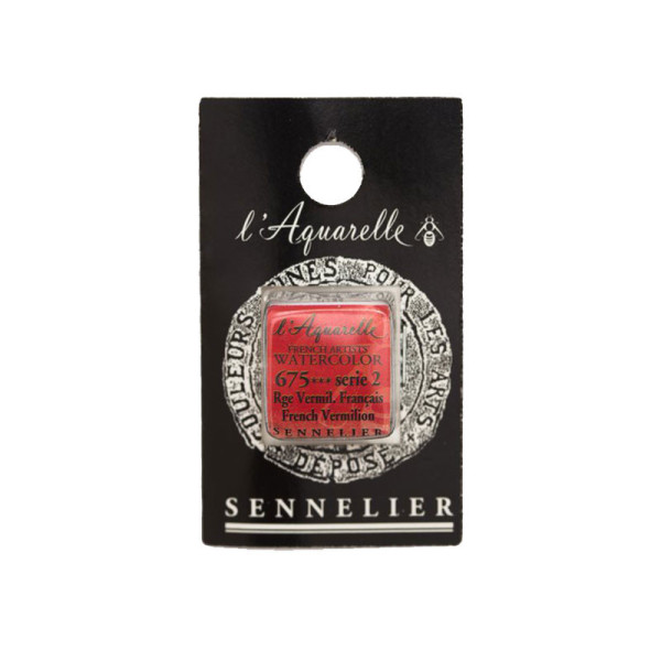 Aquarelle Extra-Fine 1/2 Godet Rouge Vermillon Français Sennelier pas cher