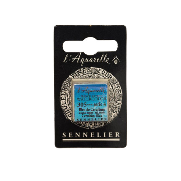 Aquarelle Extra-Fine 1/2 Godet Bleu de Céruléum nuance rouge Sennelier pas cher