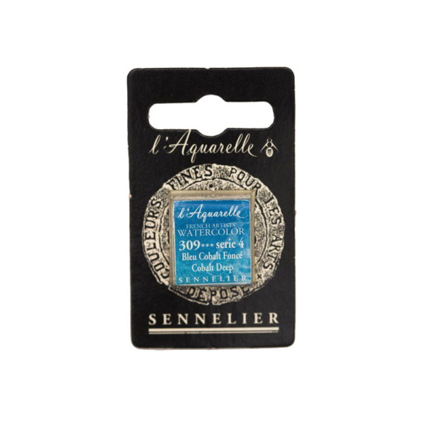 Aquarelle Extra-Fine 1/2 Godet Bleu de Cobalt Foncé Sennelier pas cher