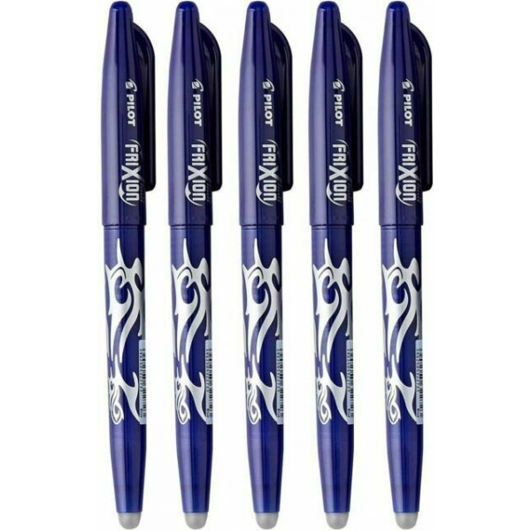 Lot de 5 stylos FriXion Ball pointe moyenne 0.7mm bleu Pilot pas cher