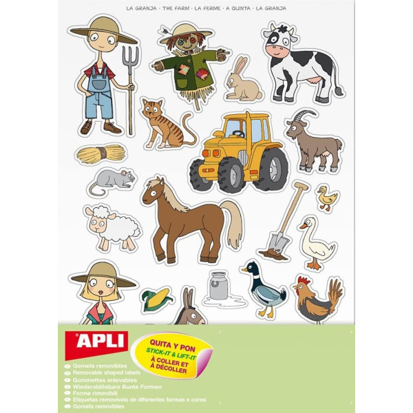Lot 3 planches de gommettes thème la ferme - Apli Agipa | Artmania