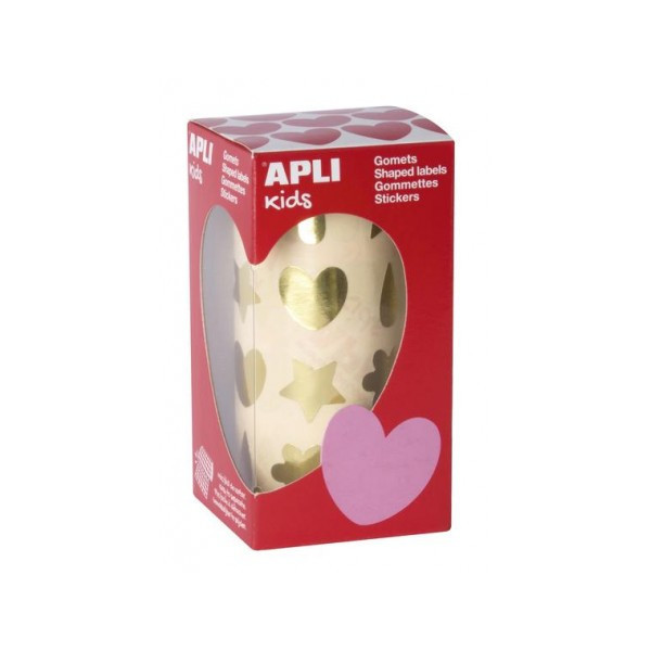 photo-Rouleau gommettes formes assorties or - Apli