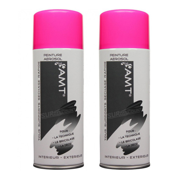 Lot de 2 bombes de peinture - rose fluo - AMT pas cher-26229