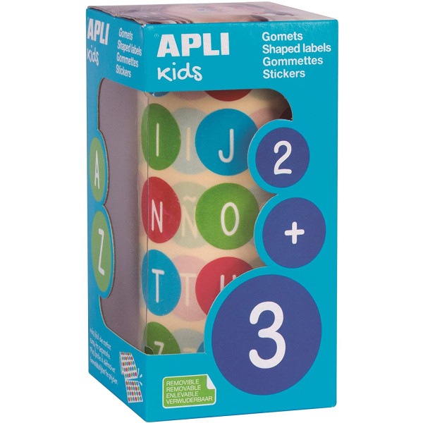 Rouleau de 900 gommettes alphabet majuscules Apli Agipa pas cher