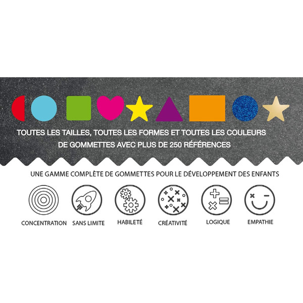 Rouleau de 1357 gommettes rouges formes assorties Apli Agipa | Artmania