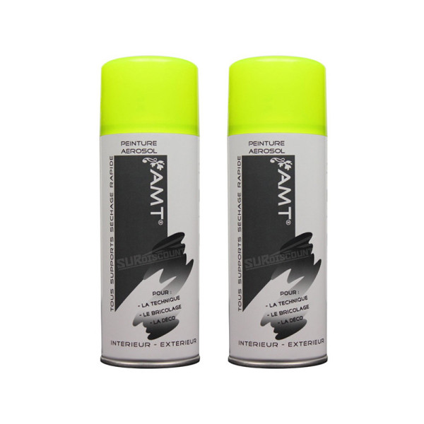 Lot de 2 bombes de peinture - jaune fluo - AMT pas cher-26299