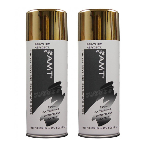 Lot de 2 bombes de peinture - or - AMT pas cher-26355