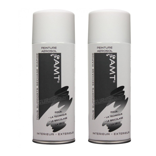 Lot de 2 bombes de peinture - blanc mat - AMT pas cher