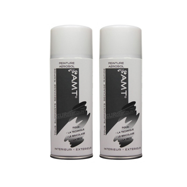 Lot de 2 bombes de peinture - blanc métallisé - AMT pas cher-26386