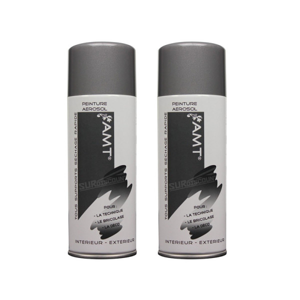 Lot de 2 bombes de peinture - gris métallisé - AMT pas cher-26406
