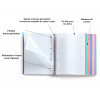 Cahier A4 spirales couverture plastique vert citron 160 pages petits carreaux Miquelrius | Artmania
