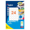 384 étiquettes rondes adhésives blanches diamètre 30mm planche A5 Apli/Agipa pas cher