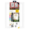 Tableau Mural Ardoise Blanc/Bois 60X40 cm - Securit pas cher