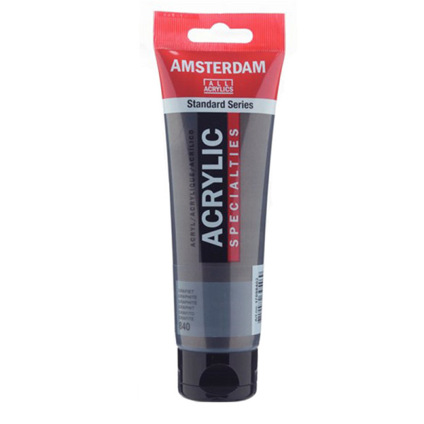 photo-Peinture acrylique - Gris graphite - 840 - Amsterdam - Tube de 120ml