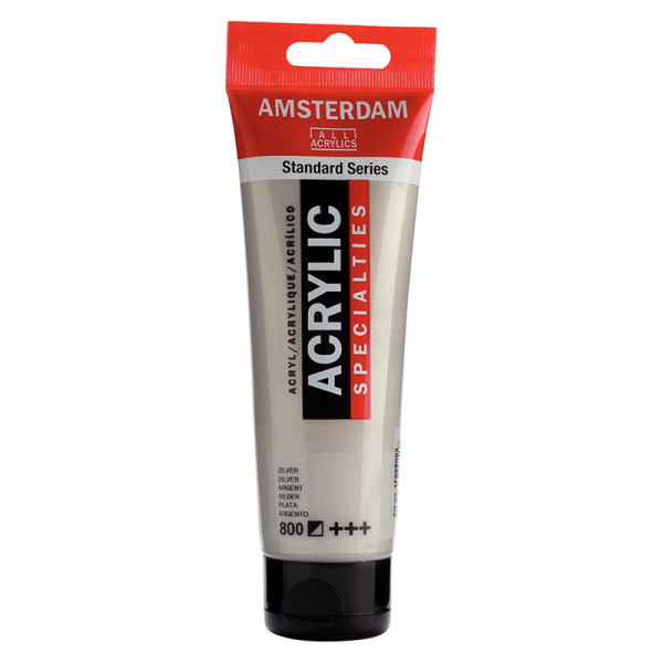 photo-Peinture acrylique - Argent - 800 - Amsterdam - Tube de 120ml
