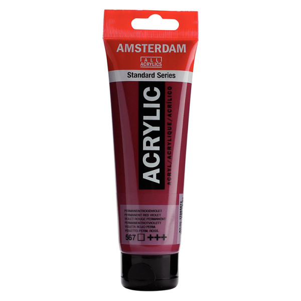 photo-Peinture Acrylique - Violet rouge permanent - 567 - Amsterdam - Tube de 120ml