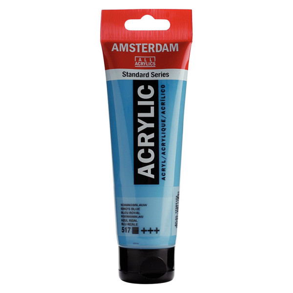 photo-Peinture acrylique - Bleu royal - 517 - Amsterdam -  Tube de 120ml