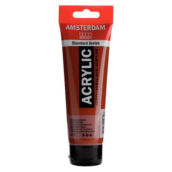 photo-Peinture acrylique - Terre de Sienne brûlée - 411 - Amsterdam - Tube de 120ml