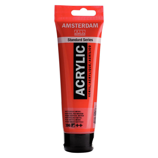 photo-Peinture acrylique - Rouge naphtol moyen - 396 - Amsterdam - Tube de 120ml