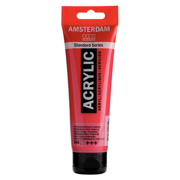 photo-Peinture acrylique - Rouge pourpre permanent - 348 - Amsterdam - Tube de 120ml