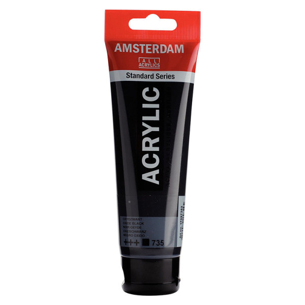 photo-Peinture acrylique en tube - Noir oxyde - 735 - Amsterdam -  Tube de 120ml