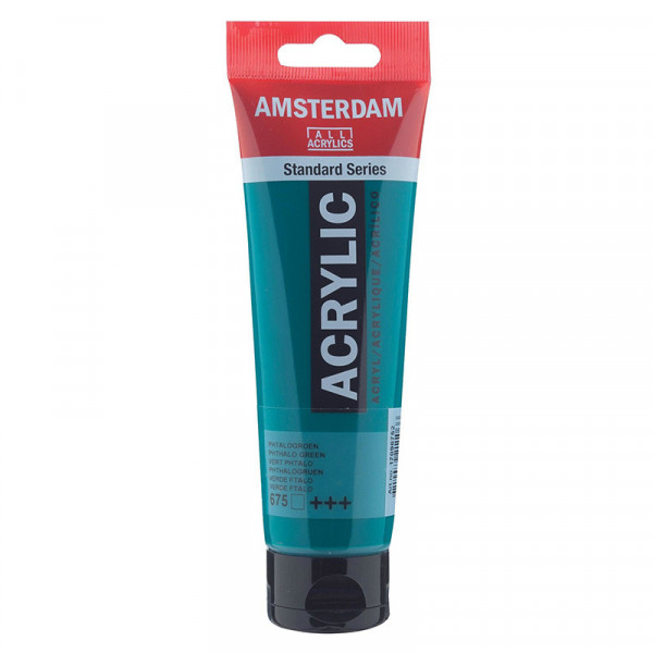 photo-Peinture acrylique - Vert phtalo - 675 - Amsterdam - Tube de 120ml