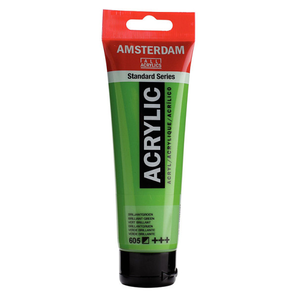 photo-Peinture acrylique - Vert brillant - 605 - Amsterdam - Tube de 120ml