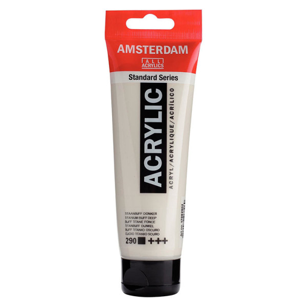 photo-Peinture acrylique - Buff titane foncé - 290 - Amsterdam - Tube de 120ml