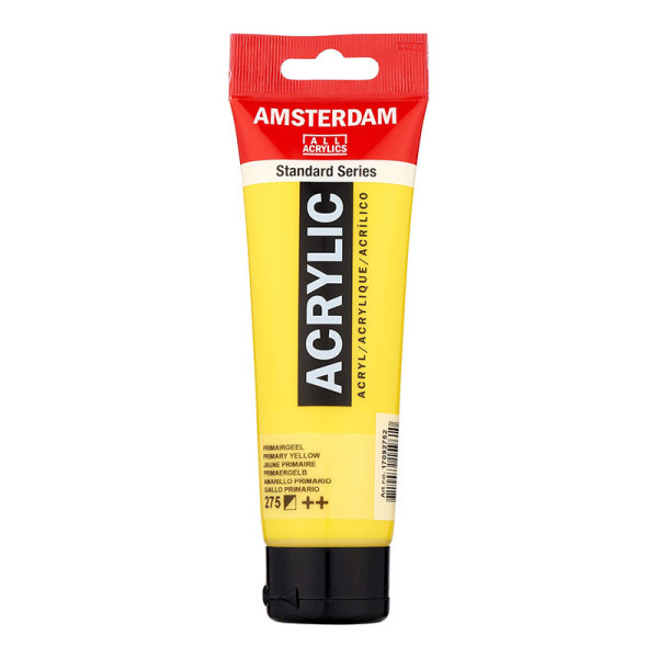 photo-Peinture acrylique - Jaune primaire - 275 - Amsterdam - Tube de 120ml