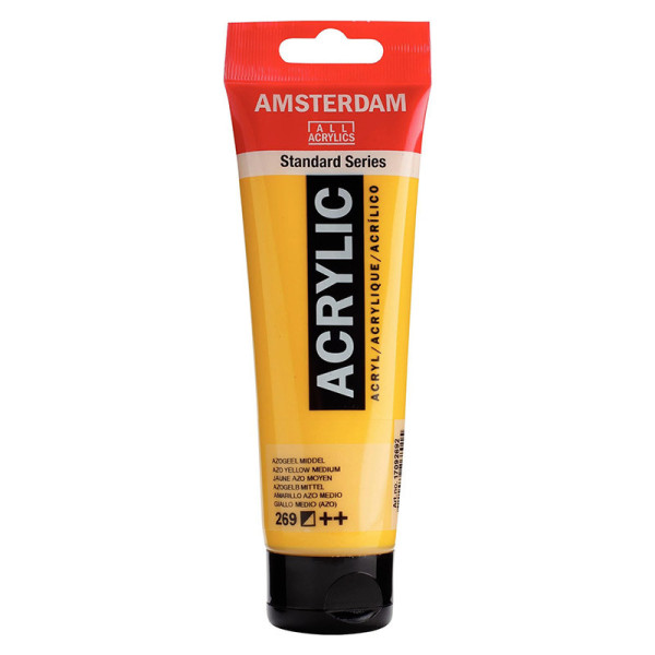 photo-Peinture acrylique - Jaune azo moyen - 269 - Amsterdam - Tube de 120ml