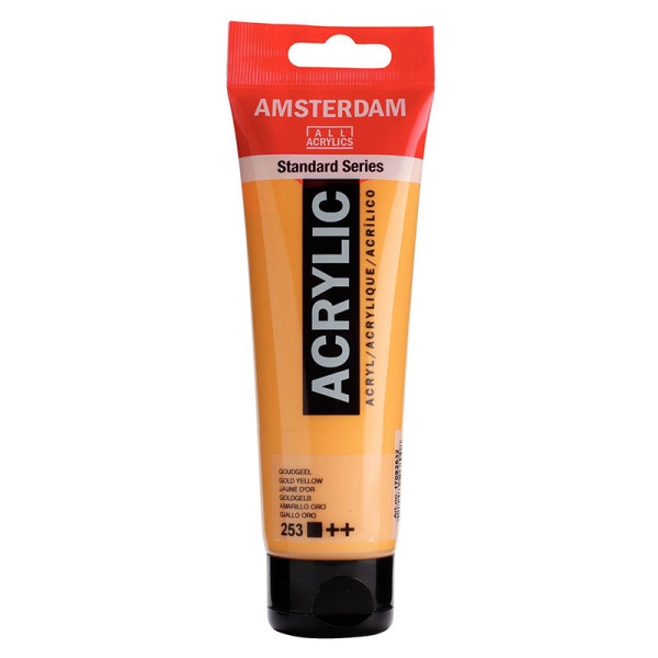 photo-Peinture acrylique - Jaune d'or - 253 - Amsterdam - Tube de 120ml