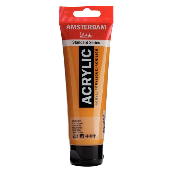 photo-Peinture acrylique - Ocre d'or - 231 - Amsterdam - Tube de 120ml