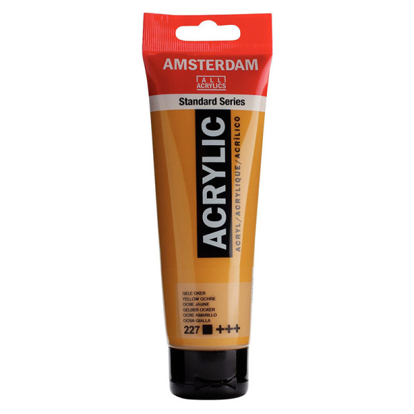 photo-Peinture acrylique - Ocre jaune - 227 - Amsterdam - Tube de 120ml