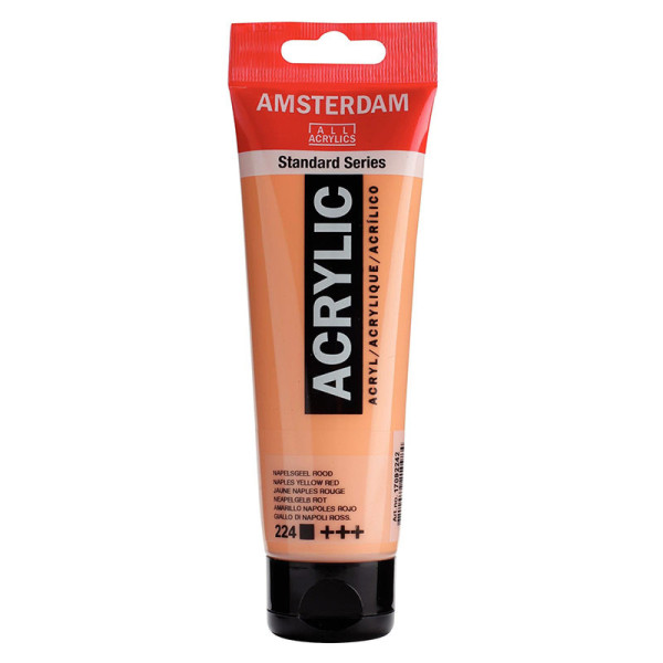 photo-Peinture acrylique - Jaune de Naples rouge - 224 - Amsterdam - Tube de 120ml