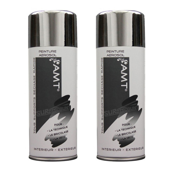 Lot de 2 bombes de peinture - chrome - AMT pas cher-27212