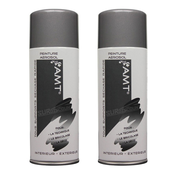 Lot de 2 bombes de peinture - gris métallisé - AMT pas cher-27215