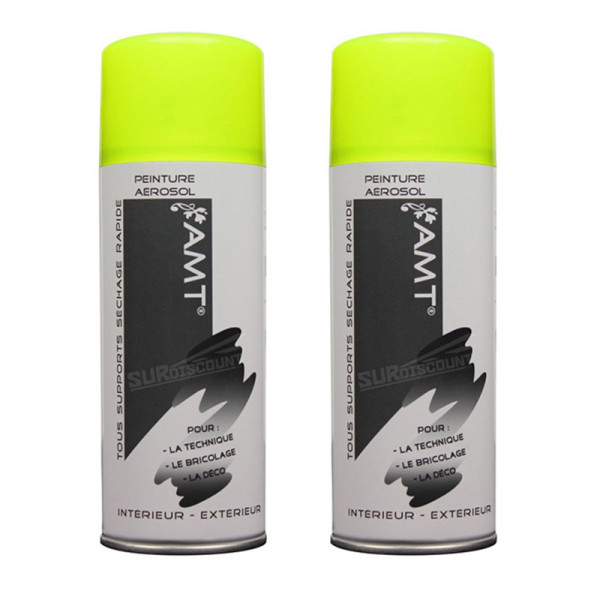 Lot de 2 bombes de peinture - jaune fluo - AMT pas cher-27216