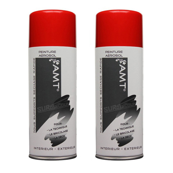Lot de 2 bombes de peinture - rouge feu - AMT pas cher-27218