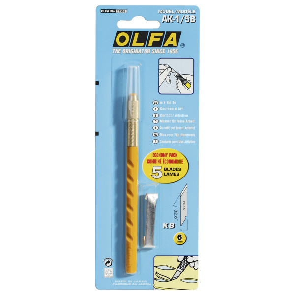 Cutter de précision OLFA AK-1/5B et lames de recharge | Artmania