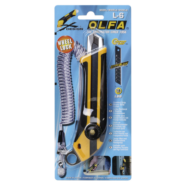 Cutter OLFA X-Design L6 anti-chutes lame de 18 mm | Artmania