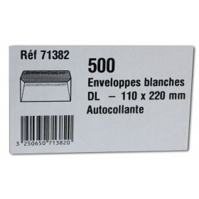 500 Enveloppes Blanches - 110 X 220Mm - Auto-Collantes - Gpv | Artmania