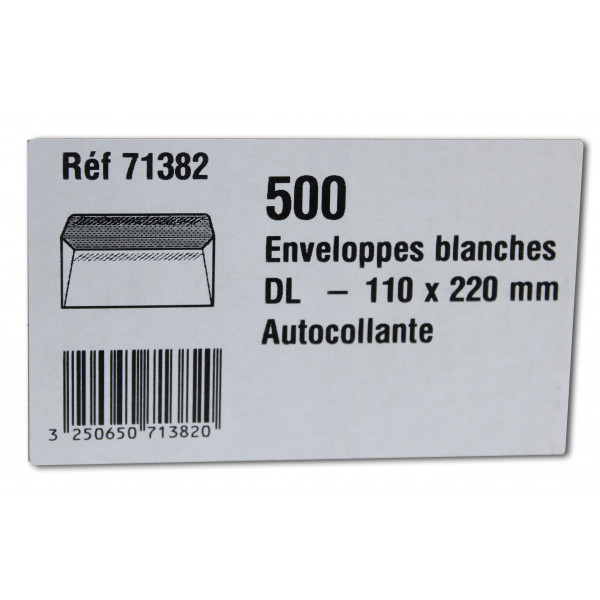 500 Enveloppes Blanches - 110 X 220Mm - Auto-Collantes - Gpv | Artmania