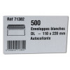 500 Enveloppes Blanches - 110 X 220Mm - Auto-Collantes - Gpv | Artmania