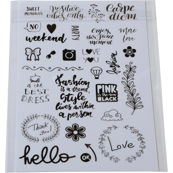 Album de scrapbooking - 32x22cm - Noir - Inclus stickers, feutres, pochoirs, coins photos - Exacompta