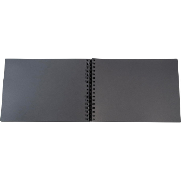 Album de scrapbooking - 32x22cm - Noir - Inclus stickers, feutres, pochoirs, coins photos - Exacompta