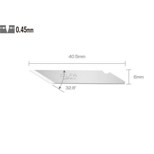 Etui de 25 lames KB OLFA pour scalpel OLFA AK-1/5B | Artmania