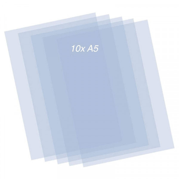 Lot de 10 feuilles Mylar A5 pour pochoir - Epaisseur 0,2 mm - Qbix | Artmania
