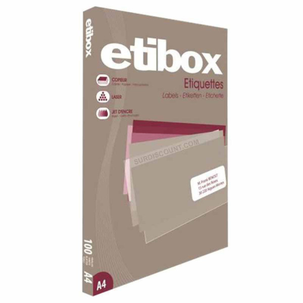 Boite de 200 étiquettes - Format 210x148,5mm - Etibox - Apli 119759 pas cher